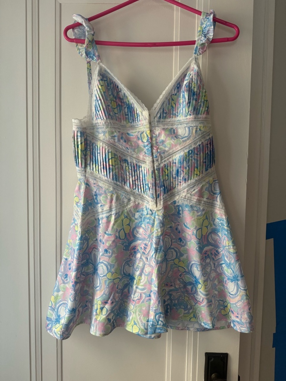 For Love And Lemons Pastel Floral Satin Mini Dress - Picture 2 of 6